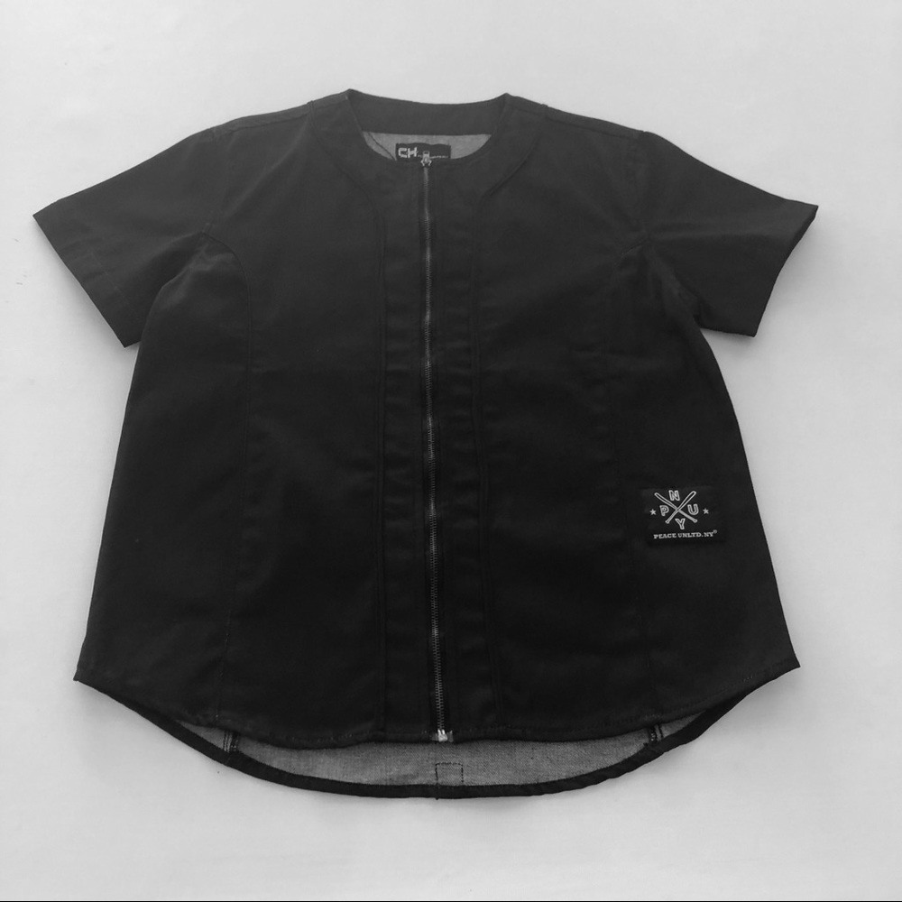 Peace Unlimited Denim Zip Up Shirt